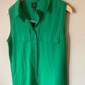 Green sheer tank blouse new with tags